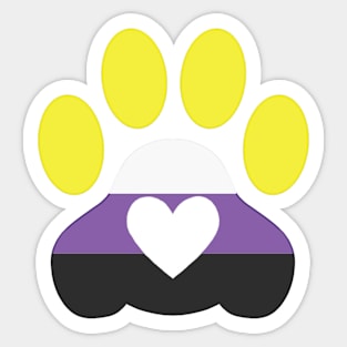 Pride Paw: Non Binary Pride Sticker